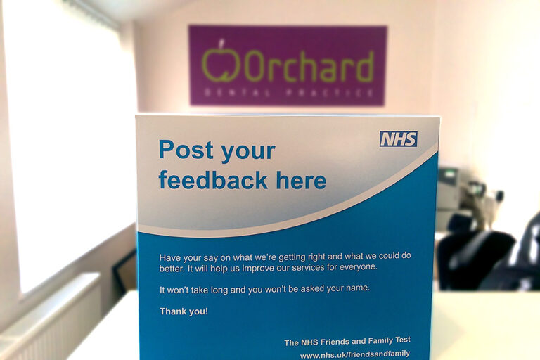 Feedback Box at Orchard Dental